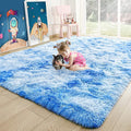 Noahas 6x9 Area Rugs for Living Room,Tie-Dyed Blue Area Rug,Big Shaggy Rugs for Bedroom,Fluffy Large Carpet,Soft Kids Rug Non Slip Reduce Noise Room Decor