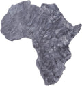 Lith African Map Faux Rabbit Fur Area Rug & Throw - Client Call It Impactful Gift - Soft Plush Luxurious Nursery + Living Room & Bedroom Floor or Chair Couch Sofa Bed Cover- 6x6 ft (Gray/Grey)