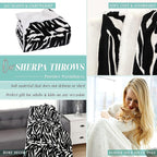 Elegant Comfort Throw Blanket, Reversible Sherpa Flannel, Ultra-Soft, Fuzzy, Cozy and Plush- All Season Lightweight Decorative Throw, 50 x 60 inches, Animal Print Design Sherpa Throw, Zebra
