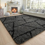 Noahas Fluffy 4x6 Area Rugs for Bedroom Living Room,Plush Dark Grey Thick Shag Throw Floor Carpet,Soft Shaggy Bedside Non-Slip Dorm Nursery Kids Rug