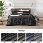 Bedsure Full Comforter Set - Black Soft Bedding for All Seasons, Cationic Dyed Bed Set, 3 Pieces, 1 Full Size Comforter (82"x86") and 2 Pillow Shams (20"x26"+2")