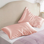 Bedsure Satin Pillowcase with Zipper, Similar to Silk Pillow Cases 2 Pack, Satin King Size Pillow Cases, Silky & Soft Pillow Cover for Hair and Skin, Gifts for Women Men, Peach Pink, 20x36 Inches