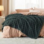 Bedsure GentleSoft Twin Blanket for Bed Dark Green - Super Soft Cozy Spring Blankets for Kids Girls, Cute Fuzzy Fleece Throws for Bedroom Couch, 60x80 Inches