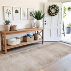 3x10 ft Hallway Runner Rug – Non-Slip Washable Long Carpet Runner for Kitchen, Indoor Entryway & Bathroom, Modern Neutral Solid Low Pile Wide Floor Mat (Taupe Beige,3x10)