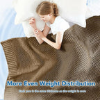 Topcee Knitted Weighted Blanket - 50"x60" 10lbs Cooling Chunky Knit Heavy Blanket for Adults Cable Yarn Knit Decorative No Beads Soft, Cozy and Cooling Weighted Throw Blankets Machine Washable
