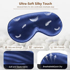 Sleep Mask Silk Eye Mask for Men Sleeping Mask, Adjustable Elastic Strap for Night Shading Sleep Mask, Soft and Comfortable for Both Men and Women (Dark Blue)