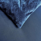 Fredsure Distressed Velvet Comforter Set, 5 Pieces Navy Queen, Distressed Velvet Face and Brushed Microfiber Reverse