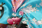Valennia Women Long Silky Bathrobe Satin Kimono Robe Floral Printed Dressing Gown Sleepwear
