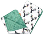 Dear Baby Gear - Reversible Baby Blankets - Soft Nursery Blanket for Newborn - Toddler Blankey - Throw Blanket for Boys & Girls - Infant Blankets - 40x30 (Girl Antler Flowers - Mint Dot)