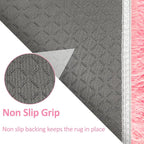 Pink Fluffy Rugs for Bedroom Living Room 4x6 Ft Girls Shaggy Fur Rug Soft Modern Indoor Furry Floor Mat Washable Plush Fuzzy Kids Rug for Nursery Princess Dorm Playroom Decor Carpet