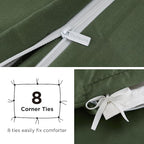 Bedsure Duvet Cover with Fitted Sheet Queen - Cooling Deep Pocket, Hotel Luxury Soft Double Brushed Bedding Set with Zipper Closure, 1 Duvet Cover, 1 Fitted Sheet, 2 Pillow Shams, NO Comforter, Green