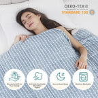 L'AGRATY Weighted Blanket - 60"x80" 20lbs Cooling Breathable Heavy Blanket Microfiber Material with Glass Beads for Adult All-Season Summer Fall Winter Soft Thick Comfort