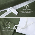 Bedsure Duvet Cover California King Size - Soft Double Brushed Bedding Set for Kids & Adults, Zipper Closure, 3 Pieces, Includes 1 Duvet Cover (104"x98") & 2 Pillow Shams, NO Comforter, Olive Green