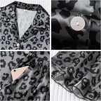 Satin Pajamas Set For Women 2Pcs Ruffled Silk Pj Button Down Pajama Sleepwear Loungewear Summer Nightwear