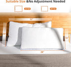 EGOHOME Shredded Memory Foam Pillows, Bed Pillows for Sleeping, Standard Pillow for Side Back Stomach Sleepers, Neck Support Pillow with Washable Removable Cover(28"x 16",1 Pack)