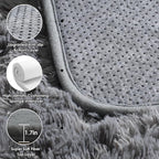 ONASAR Grey Area Rugs 9x12 Living Room, Gray Large Fluffy Shag Bedroom Rug, Soft Plush Thick Shaggy Big Floor Carpet for Kids Boy and Girls Teen Dorm Nursery Indoor Home Decor Aesthetic