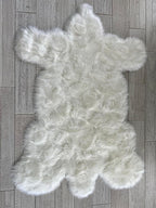 LAMBZY Bear Skin Rug Super Soft Fluffy Faux Fur for Bedroom Floor Sofa Living Room High-Density Plush Shaggy Carpet Sofa Cover Bedside Sheepskin Rug (5'x7', White)