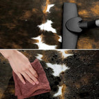 HOMORE Cowhide Rug, 3x4 Rug Small Cow Print Rug for Bedroom Faux Cow Hide Animal Print Carpet for Living Room Office Table Western Decor, Dark Brown