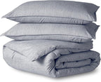 Bare Home Bedding Duvet Cover Oversized King Size - Premium 1800 Super Soft Collection - Lightweight, Soft Textured Duvet Cover (Oversized King, Heathered Midnight Blue)