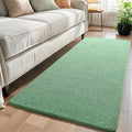 Keeko Soft Hallway Runner Rug, 2x8 Bedside Runner Rugs for Bedroom Living Room Non Slip Washable Modern Memory Foam Rug Low Pile Kitchen Runner Rugs for Nursery Dorm Kids Room Decor Green