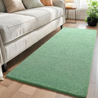 Keeko Soft Hallway Runner Rug, 2x8 Bedside Runner Rugs for Bedroom Living Room Non Slip Washable Modern Memory Foam Rug Low Pile Kitchen Runner Rugs for Nursery Dorm Kids Room Decor Green