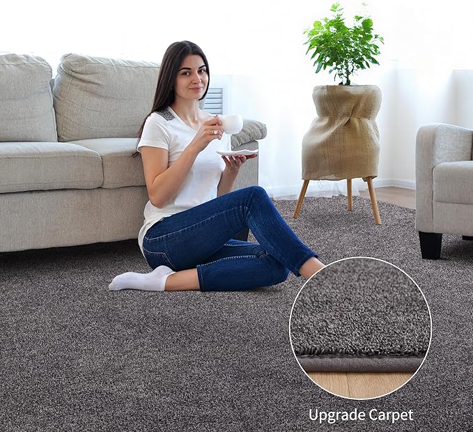 Keeko 2x4 Area Rugs for Living Room, Soft Modern Memory Foam Bedroom Rug Washable Indoor Rug Low Pile Minimalist Non Slip Carpet for Kids Nursery Dorm Room Home Decor Dark Grey
