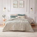 Intelligent Design Velvet Comforters King Bedding Reversible, All Season, Diamond Quilted Bedding Microfiber Comforters, Felicia, King/Cal King, Champagne 4 Piece
