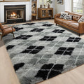 Noahas Large Fluffy 5x8 Area Rugs for Living Room Bedroom,Fuzzy Black and Grey Thick Shag Throw Rug,Big Soft Shaggy Bedside Non-Slip Plush Dorm Nursery Kids Carpet