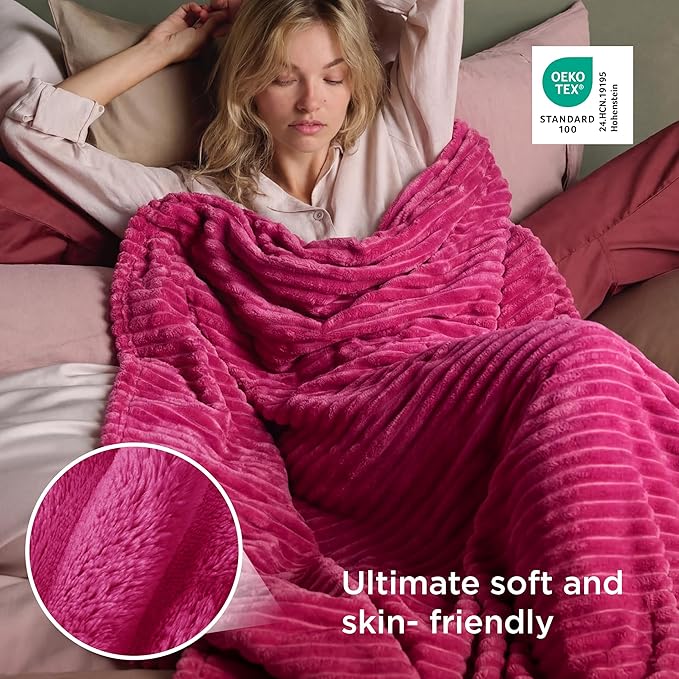 Bedsure GentleSoft Hot Pink Full Blanket for Bed - Cozy Soft Blankets for Women, Cute Large Throws for Girls, 84x90 Inches