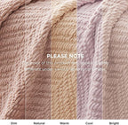 Bedsure Spring Throw Blankets for Couch - Textured Knit Woven Chenille Blanket - Super Soft, Warm Decorative Boho Throw with Tassels for Bed, Sofa and Living Room, Light Pink, 50x60 Inches
