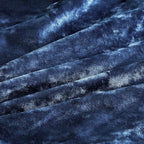 Fredsure Distressed Velvet Comforter Set, 5 Pieces Navy King, Distressed Velvet Face and Brushed Microfiber Reverse