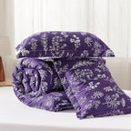 Bedsure Full Comforter Set - Dark Purple Bed Set, 3 Pieces Cute Floral Bedding, 1 Soft Reversible Botanical Flowers Comforter and 2 Pillow Shams