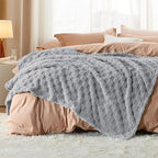 Bedsure GentleSoft Silver Grey Throw Blanket for Couch - Super Soft Cozy Blankets Gifts for Kids Girls, Cute Small Fleece Throws for Bedroom Home Decor, 50x70 Inches