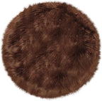 3ft Small Round Brown Rug,Thick Furry Fluffy Carpet for Teen,Sheepskin Fur Shaggy Circular Rug for Indoor Bedroom Room Living Room Nursery Decor Chair