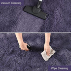 YJ.GWL Fluffy Runner Rugs for Bedroom Living Room Soft Shag Rug 2x6 Feet, Grey-Purple Plush Carpet Non Slip for Nursery Dorm, Fuzzy Bedside Rug for Kids Boys Room Home Decor