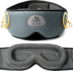 Mindsight DriftBand Sleep Mask with Bluetooth Headphones | Blackout Eye Mask with Memory Foam | Breathable Plush Fabric | Ultra-Thin Adjustable Speakers | Built for Sleep & Travel | Easy to Spot Clean
