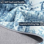Runner Rug 2x6 Washable Rug Runners for Hallways Kitchen Non-Slip Rugs Abstract Print Soft Faux Wool Carpet Runner for Entryway Indoor, Bedroom Bedside, Laundry, Dorm, Home Decor (Blue)