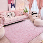 Softlife Light Pink Area Rug for Bedroom, Fluffy Shag Plush Rugs for Living Room Girls, Shaggy Throw Soft Fuzzy Small Kids Carpet for Dorm Bedside Ultra Cozy Non-Slip Indoor Decor, 4x5.3 Feet