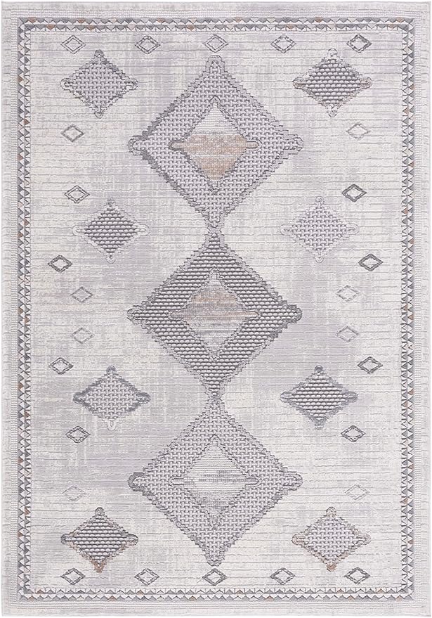 SAFAVIEH Washable Rug Faux Rabbit Fur Shag Collection - 2'6" x 8' Runner, Light Grey, Slip Resistant & Easy Clean, Ideal for Living Room, Hallway, Foyer, Nursery, Bedroom, Boys & Girls Room (FRF976F)