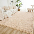 Litanika 9x12 Shag Area Rug for Living Room Bedroom, Beige High Pile Ultra Soft Plush Shaggy Furry Cream Bedside Playroom Dorm Carpet, Non-Slip, Non-Shedding Modern Indoor Floor Rug