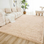 Litanika 4x6 Shag Area Rug for Living Room Bedroom, Beige High Pile Ultra Soft Plush Shaggy Furry Cream Bedside Playroom Dorm Carpet, Non-Slip, Non-Shedding Modern Indoor Floor Rug