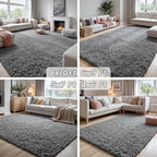 6x9 Area Rugs for Living Room Rug: Soft Fluffy Shag Light Gray Rugs for Bedroom, Non-Slip Large Fuzzy Plush Rug Indoor Floor Carpet for Nursery Kids Boys Girls Room, Dorms, Playroom, Modern Home Decor