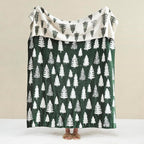 WDCOZY Christmas Throw Blanket Christmas Tree Reversible Super Soft Knitted Couch Bed Sofa Microfiber Chenille Luxurious Home Decor Warm Cozy Comfy Lightweight Holiday Blanket Winter 50x60 Green