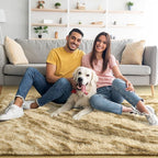 Noahas Large Fluffy 5x8 Area Rugs for Living Room Bedroom,Thick Khaki Shag Throw Rug,Big Soft Shaggy Bedside Non-Slip Plush Dorm Nursery Kids Carpet