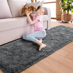 Noahas Dark Grey Runner Rug for Hallway,2'x6' Long Area Rugs for Bedroom Living Room,Non Slip Thick Shag Floor Carpet for Entryway Kitchen Dorm Nursery Bedside Kids Room