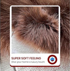 LAMBZY Bear Skin Rug Super Soft Fluffy Faux Fur for Bedroom Floor Sofa Living Room High-Density Plush Shaggy Carpet Sofa Cover Bedside Sheepskin Rug (5'x7', Brown)