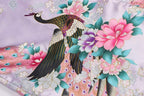 Women's Short Kimono Robes Bride and Bridesmaid Satin Floral Bathrobe Peacock Sleepwear Dressing Gown for Wedding Party