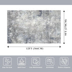 Washable Area Rug 9x12 Living Room – Neutral Modern Abstract Large Carpet for Bedroom Dining Room Office – Soft Non-Slip Low-Pile Thin Stain-Resistant Indoor Rugs （Blue Grey,9x12）