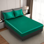 King Size Satin Pillowcase Set of 2 with Envelope Closure,Blackish Green Silk Pillowcase for Hair and Skin (20x36)