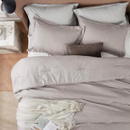 Bedsure King Size Comforter Set - Taupe Soft Bedding for All Seasons, Cationic Dyed Bed Set, 3 Pieces, 1 King Size Comforter (104"x90") and 2 Pillow Shams (20"x36"+2")